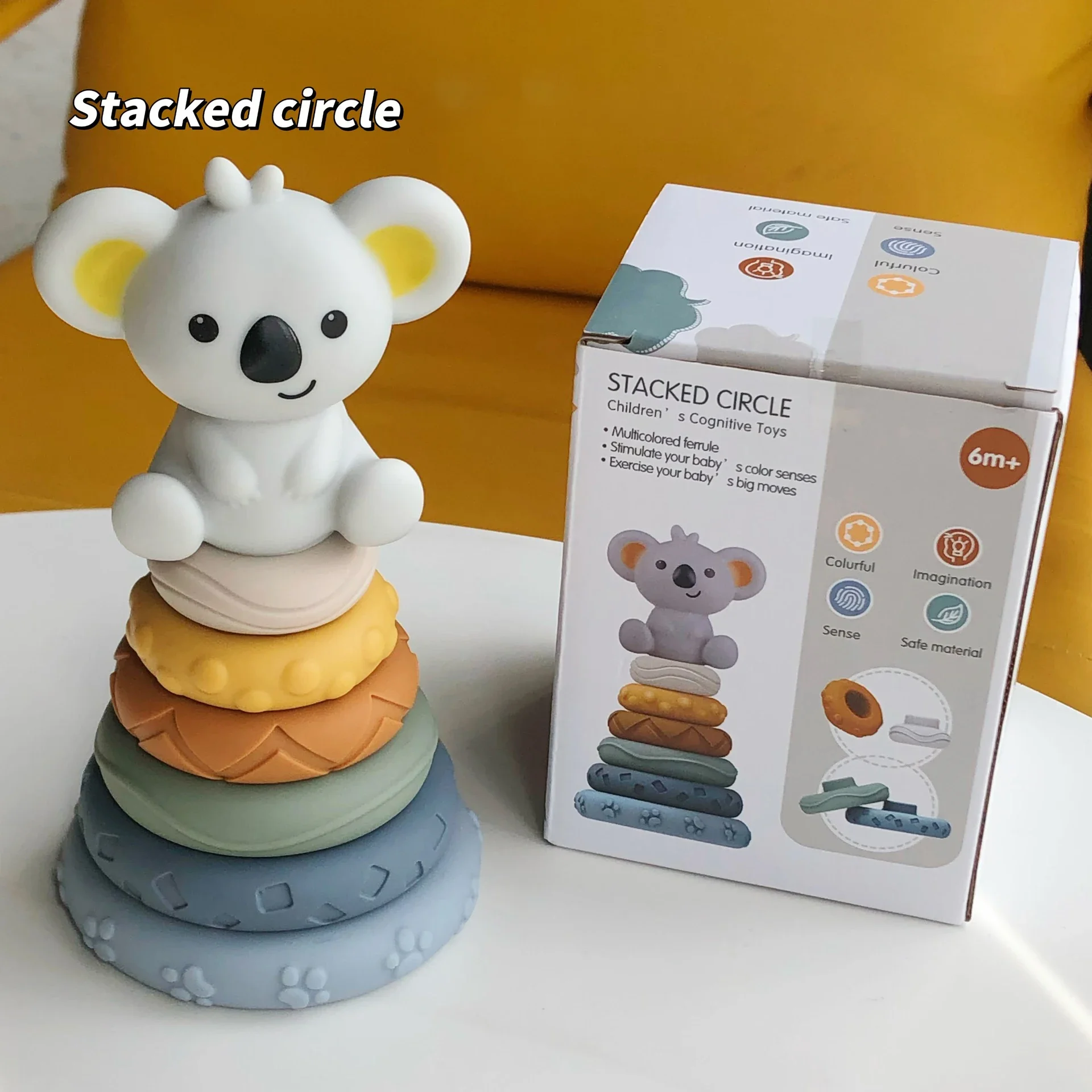 

Block Toy Soft Silicone Soft Cubes Stacking Tower Bath Teether Rattles Building Blocks Montessori Educational Toys Newborn Gift