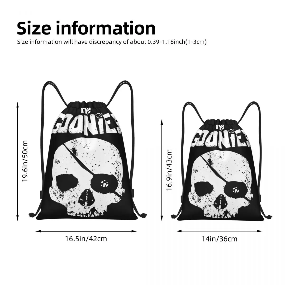 The Goonies Skull Logo Drawstring Backpack Sports Gym Sackpack String Bag for Exercise