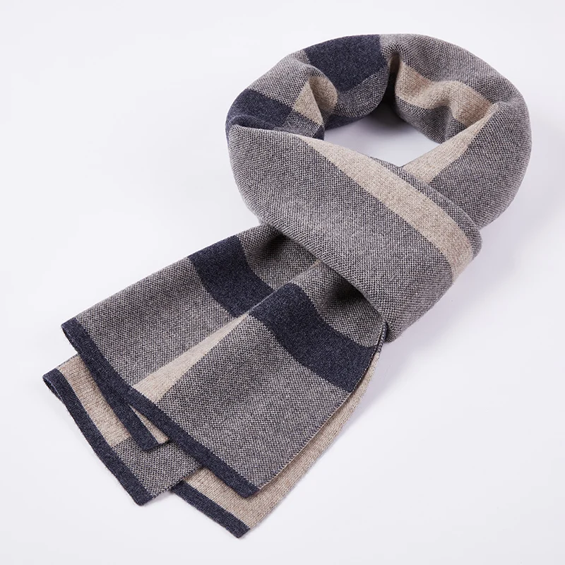 Luxury Brand Men's Winter Plaid Scarf warm women Cashmere Scarves Casual 100% Wool Scarfs Man Business shawls Pashmina