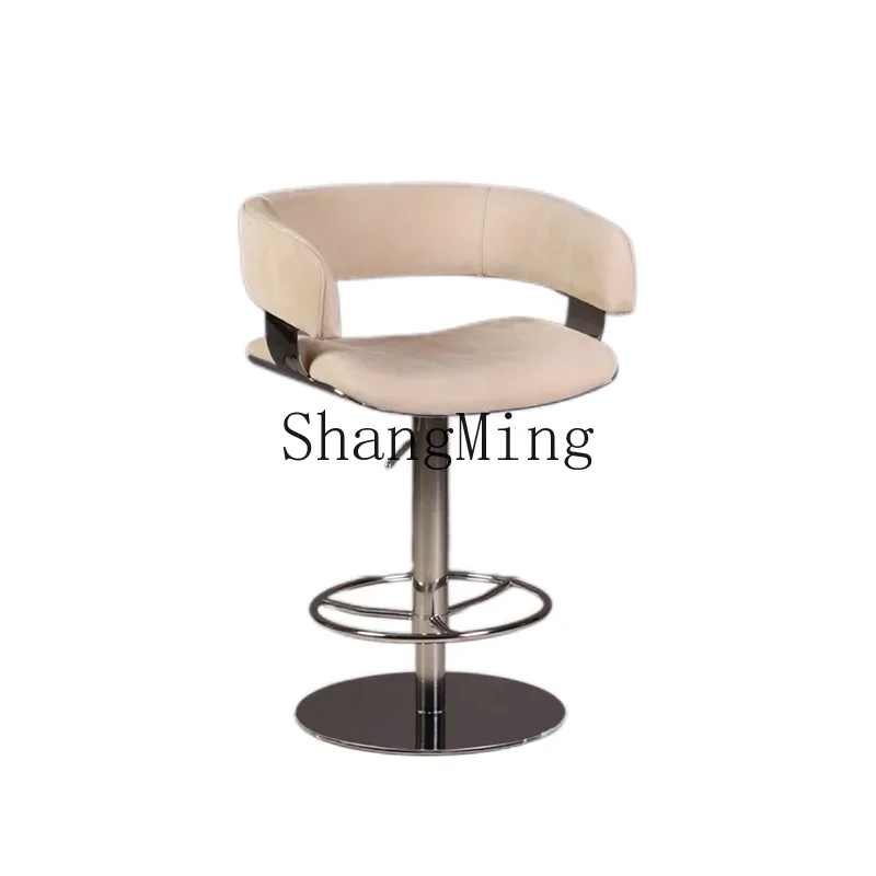 DSA light luxury rotating lift bar chair high sense modern high backrest stainless steel bar chair