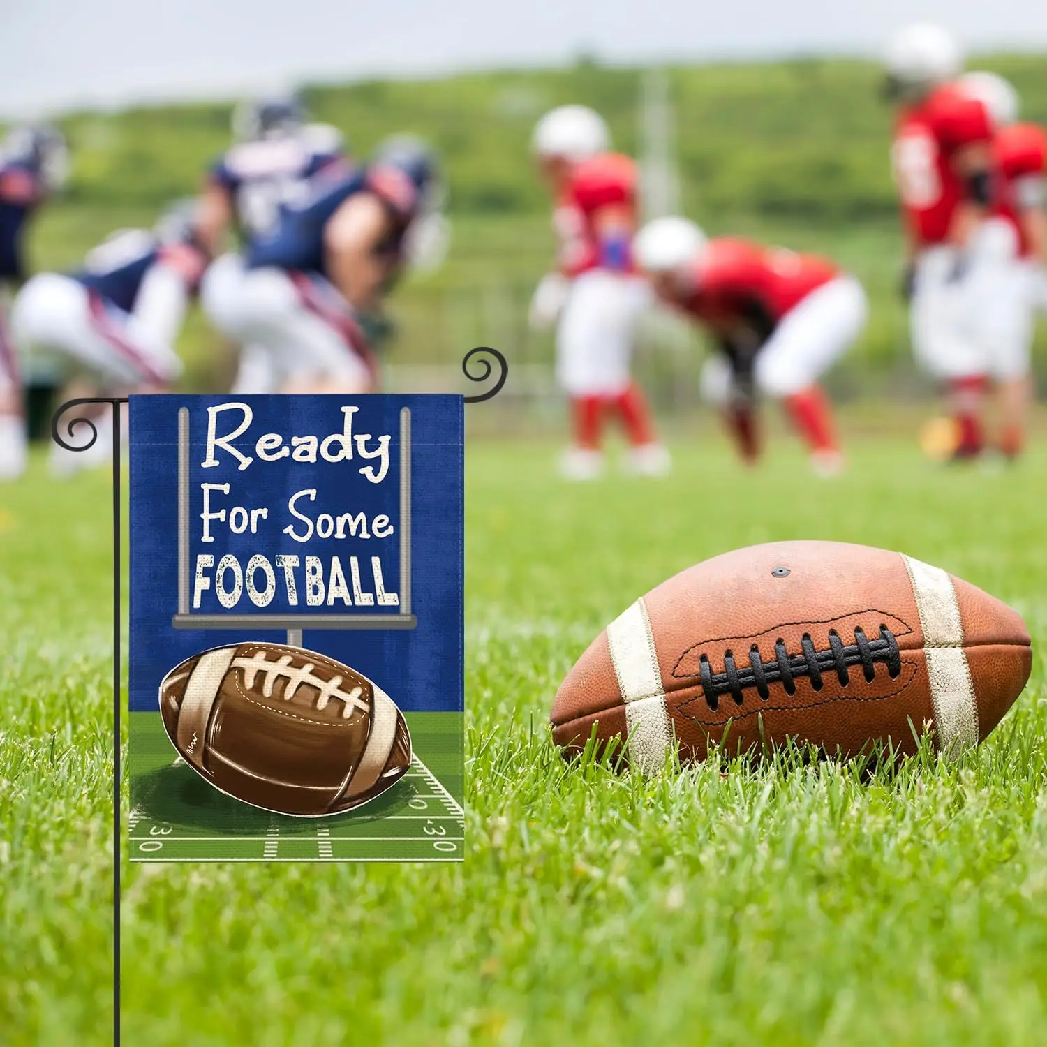 AVOIN colorlife Ready For Some Football Garden Flag 12 x 18 Inch Double Sided, Sports Game Yard Outdoor Flag XXP EEU SSL