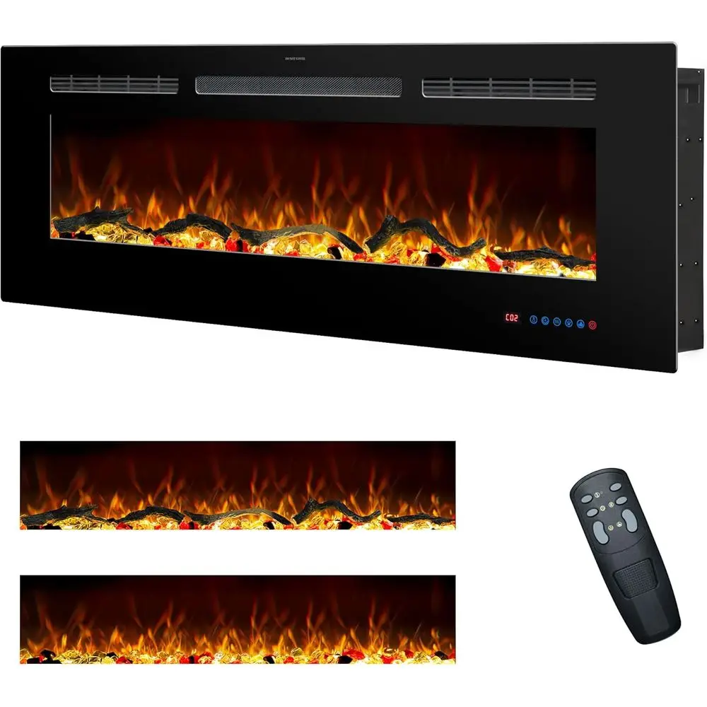 

Электрические встраиваемые и настенные каминные обогреватели 48 дюймов для использования внутри помещений с пультом дистанционного управления, 13 цветов пламени.