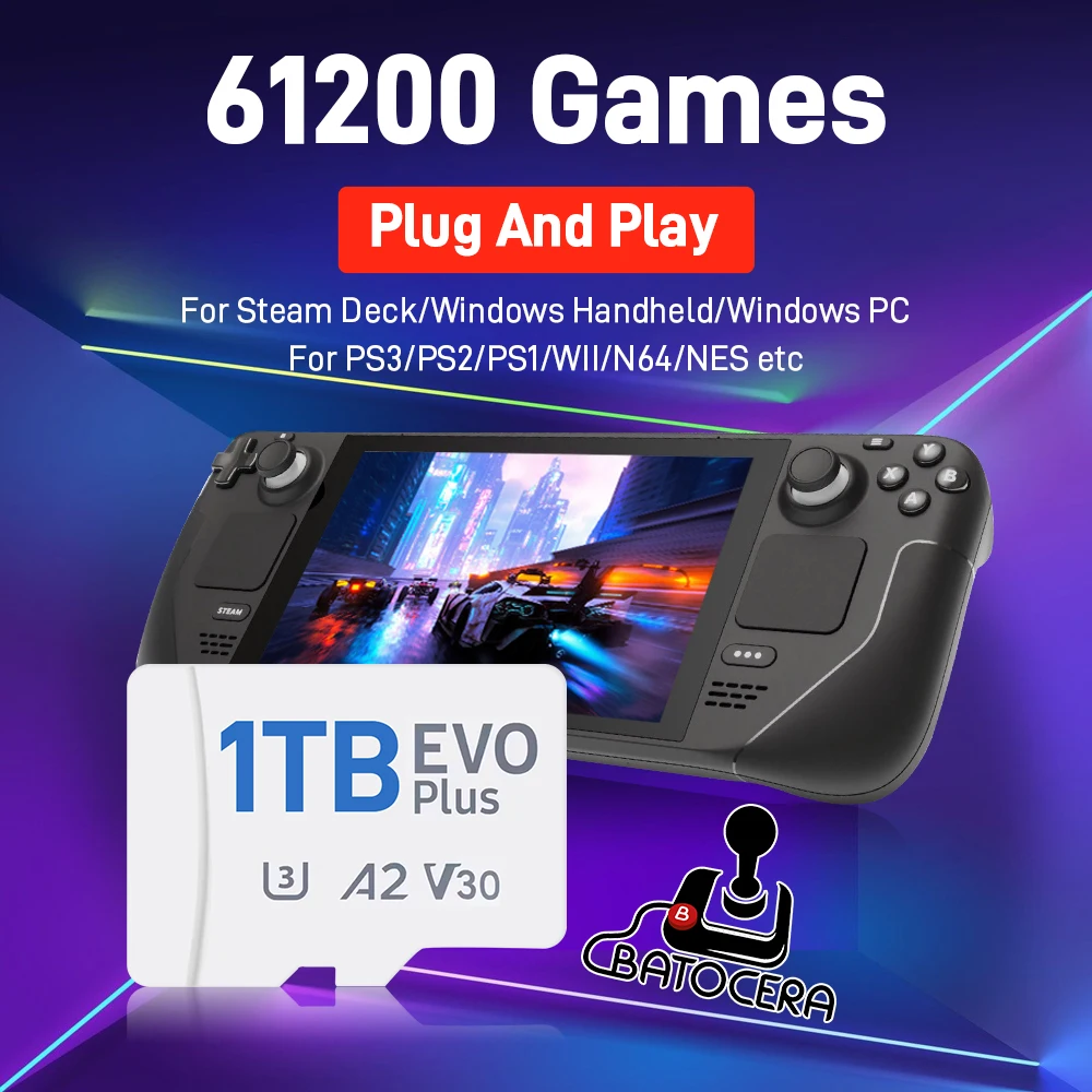 

Game Card For Steam Deck/PC With 61200+ Retro Games For PS3/PS2/PS1/PSP/Gamecube/Sega Saturn/MAME Plug&Play Retro Game Consoles