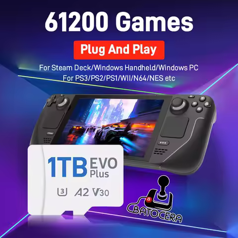 Game Card For Steam Deck/Win Handheld&amp;PC With 61200+Retro Games For PS3/PS2/PS1/PSP/SNES/NES/N64 Plug&amp;Play Gaming Memory Card