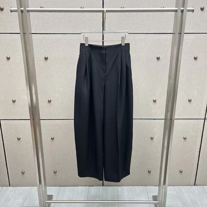 Women's High-Waisted Pleated Wide-Leg Pants, Fashionable Retro Straight-Leg Pants, High-Quality Dress Pants, 2026, New Arrival,