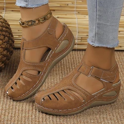 Women Sandals Shoes Summer Elegant Women's Sandals Party Walking Shoes Wedge Ladies Shoes Retro Footwear Female Women Sandal