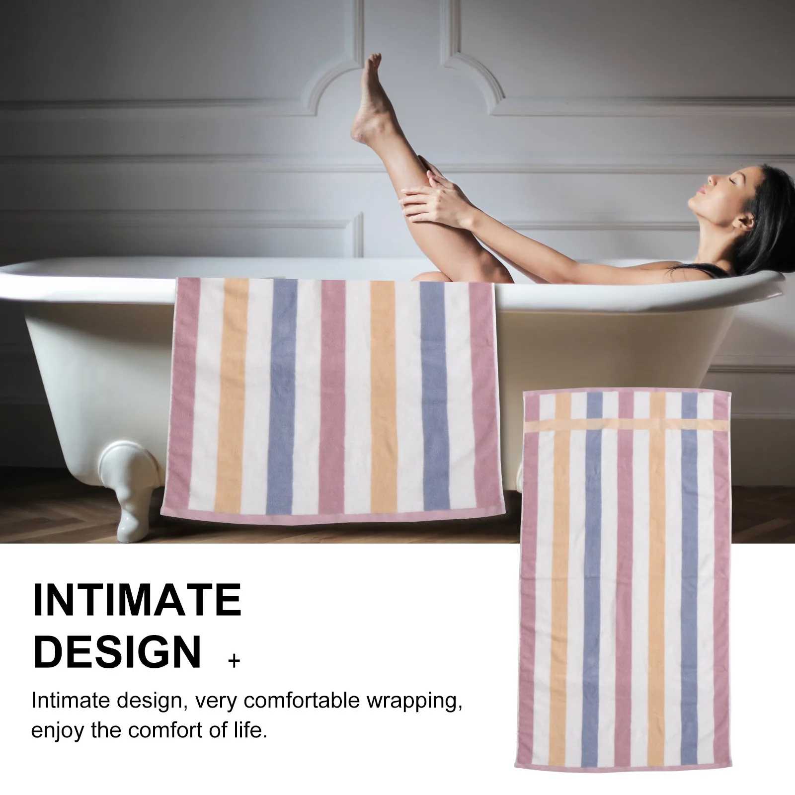 

Thickened Pure Cotton Bath Towel Quick Dry High Absorption Comfortable Simple Design For Adult Household Bathroom Home