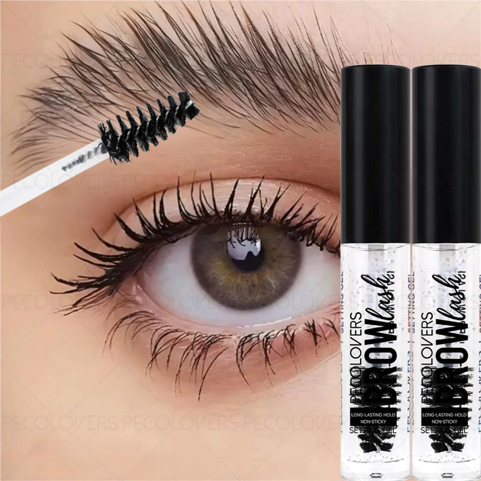 1 unidad/2 unidades de gel transparente para cejas, refrescante y no pegajoso, efecto de maquillaje fijo para cejas, con cabezal de cepillo, unisex, regalo de cumpleaños
