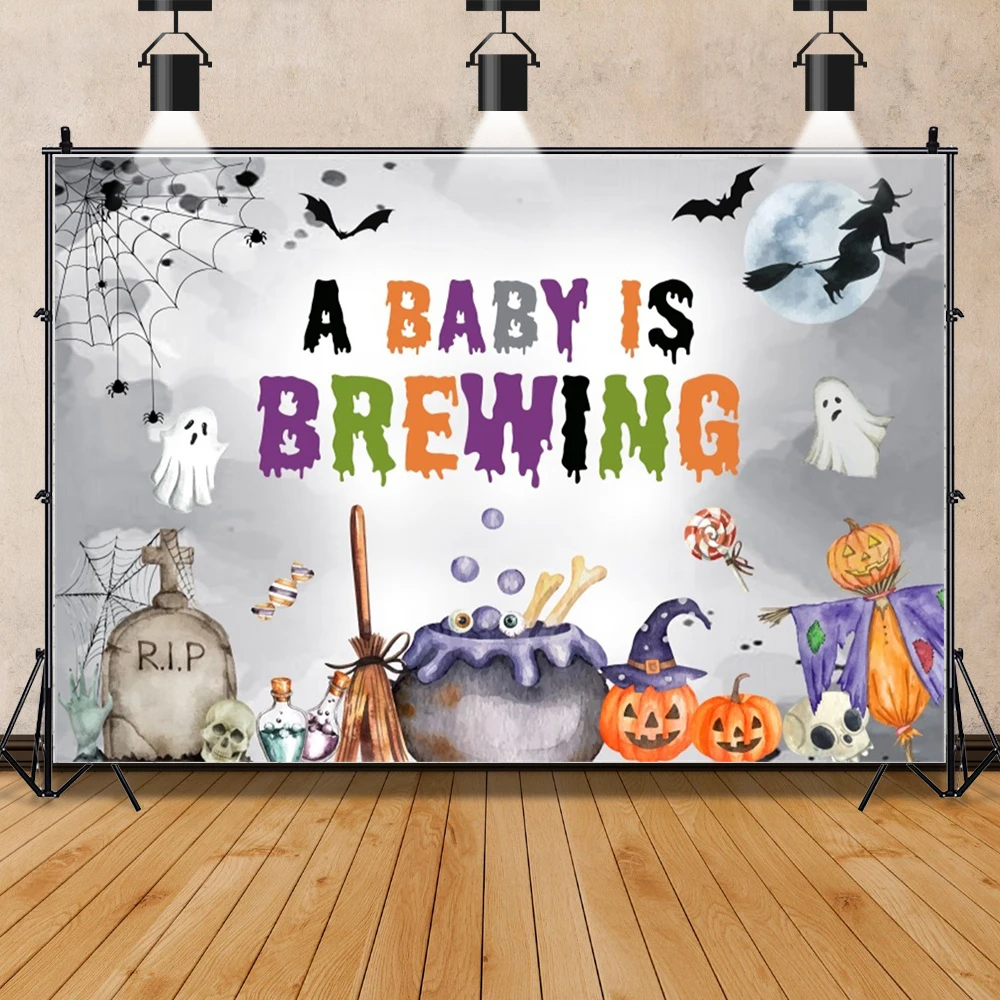 만화 할로윈 사진 배경 호박 달 사진 배경, 해피 할로윈 파티 사진 스튜디오 소품