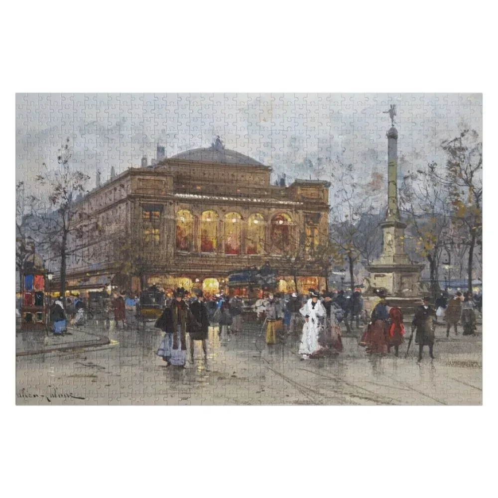 

The Chatelet Theater, Paris - Eugene Galien-Laloue Jigsaw Puzzle Custom Gifts Jigsaw For Kids Puzzle