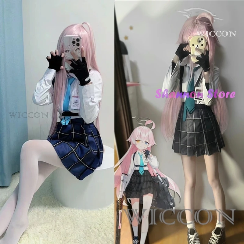 

Anime Game Blue Archive Takanashi Hoshino Cosplay Costume Wig Japan South Korea JK School Uniforms Woman Sexy Kawaii Campus Suit