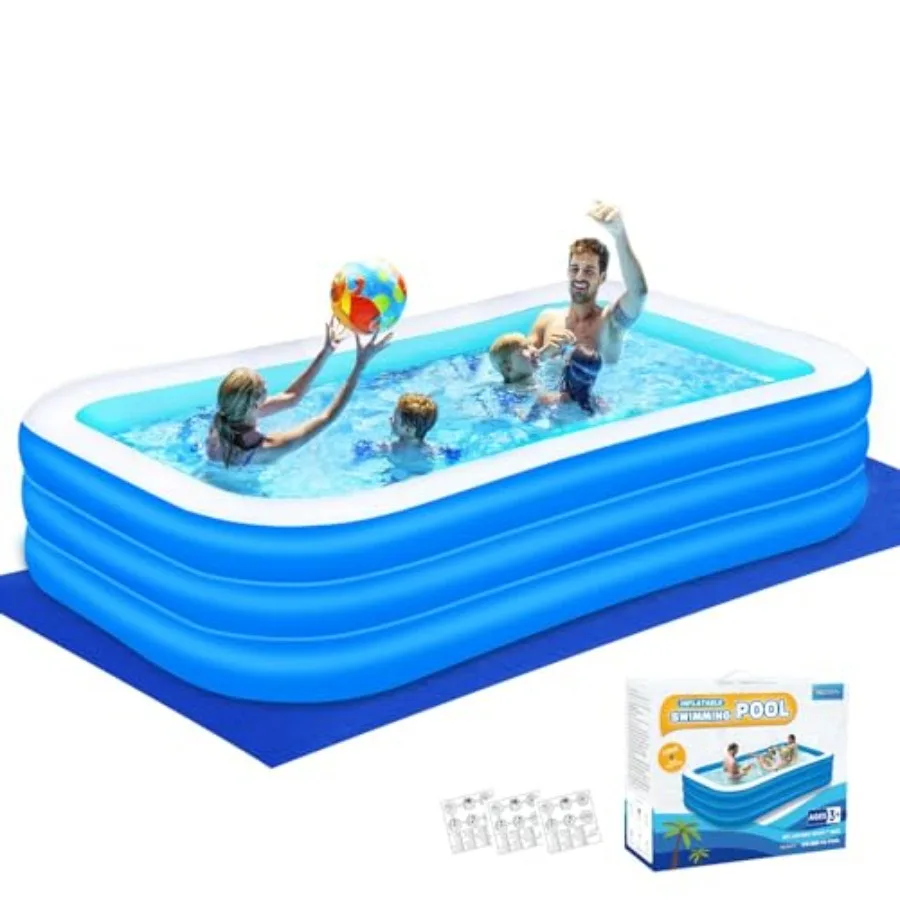 

Inflatable Swimming Pool for and Adults- 118" x 68" x 22" Family Full-Sized Blow Up Pools for kids -Thickened Durable Above Gro