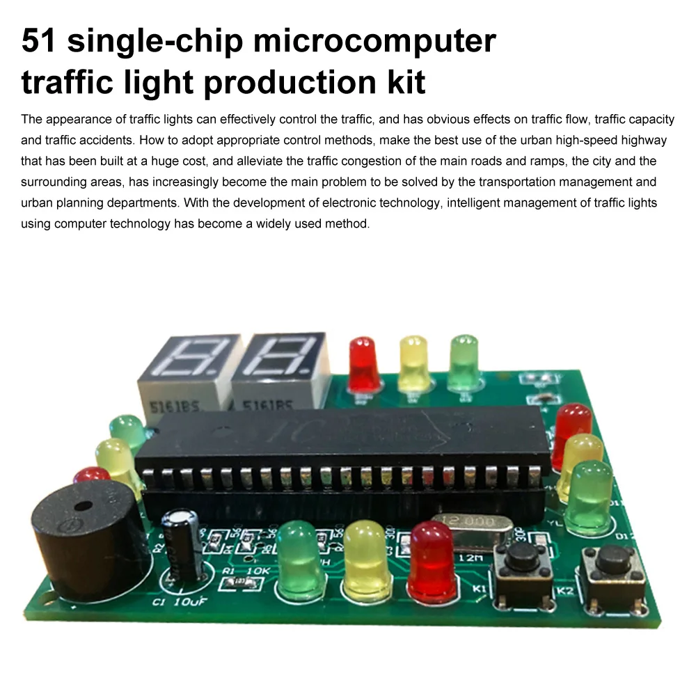 51 Single-Chip Microcomputer Traffic Light Controller Electronic DIY Kit DC5V Training Contest Signal Light DIY Assembly Parts