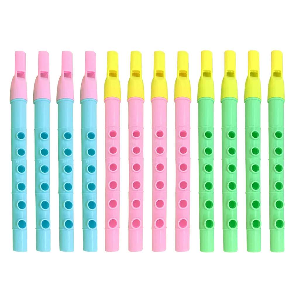 

12pcs 6-Hole Mini Recorder Flute Plastic Music Instrument For Beginner Wind Playing Premium Quality Accurate Tone