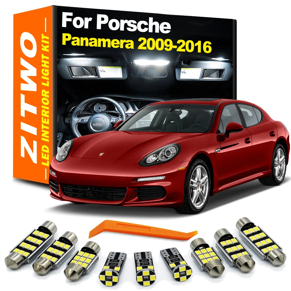 ZITWO 16 sztuk oświetlenie wnętrza LED zestaw żarówek dla Porsche Panamera 970 2009 2010 2011 2012 2013 2014 2015 2016 bagażnika akcesoria do Lamp