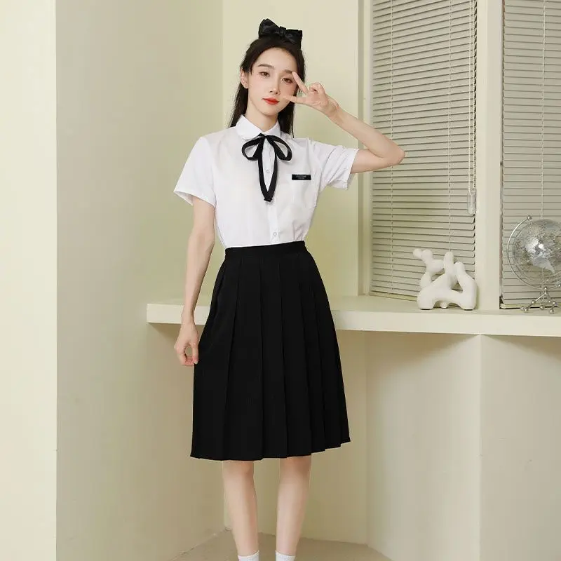 JK Blouse Pleated Skirt Japanese School Uniform Korean Student Sailor Full Set Girl  Skirt Uniforms for Woman