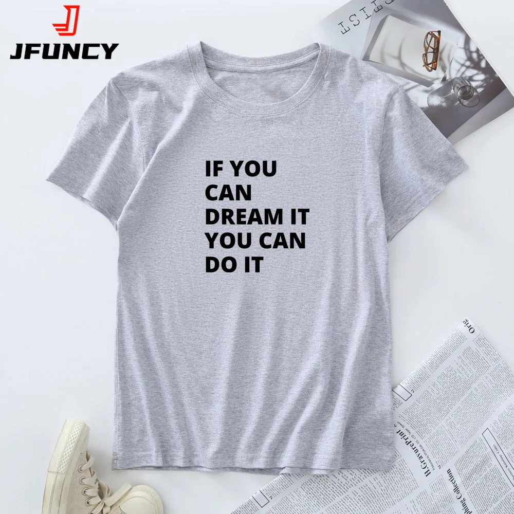 

JFUNCY Women Tops, Summer Tees, Short Sleeve T-shirt, 100% Cotton Woman T Shirts, Oversized Women's Clothing, Female Tshirt