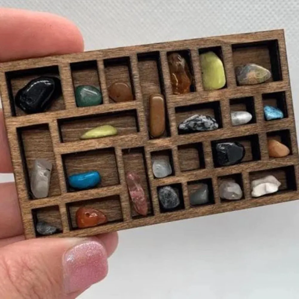 Wooden Miniature Jewellery Display Stand, Miniature Trinket Shelf, Ore Specimen Storage Ornament Home Decor