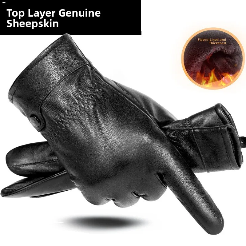 

Warm Thermal Winter Gloves Men Women Leather Fingerless Gloves Unisex Hand Warmer Soft Synthetic Leather Touch