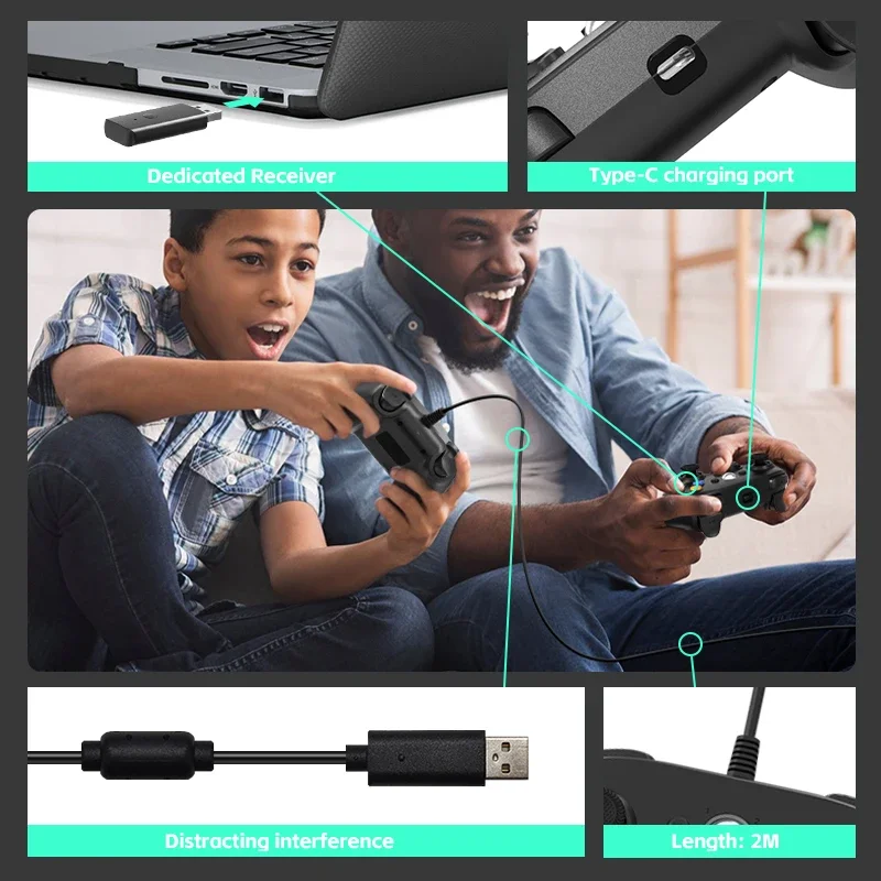 Controller Wireless/cablato per Controller di gioco Xbox 360 con Turbo a doppia vibrazione compatibile con Xbox 360/360 Slim e PC Window