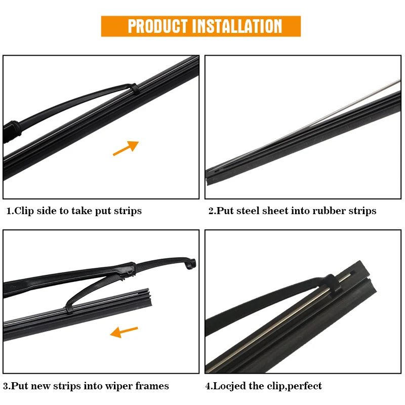 KOSOO Car Wiper Blade Insert Natural Rubber Strip Refill NR Type 6mm 14\