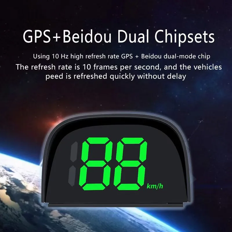 

Smart GPS HUD for Cars - Accurate Real-Time Speedometer, Digital Clock & Navigation Compass Display