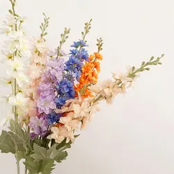 85cm 2 Head Artificial Flocking Delphinium Flower Wedding Home Decoration Flower Wedding Decoration Hyacinth Phoenix Grass
