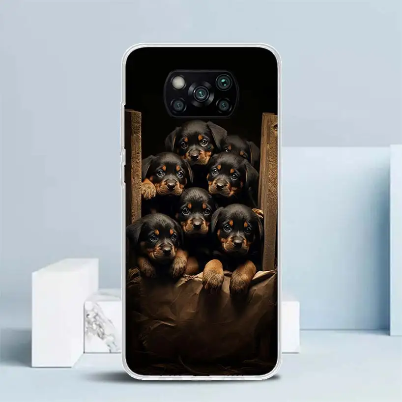 Rottweiler Dog Rottie Soft Cover for Xiaomi Poco X5 Pro X4 Gt X3 Nfc M5S Print Phone Case M4 M3 M2 F3 F2 F1 Mi Note 10 Lite Coqu