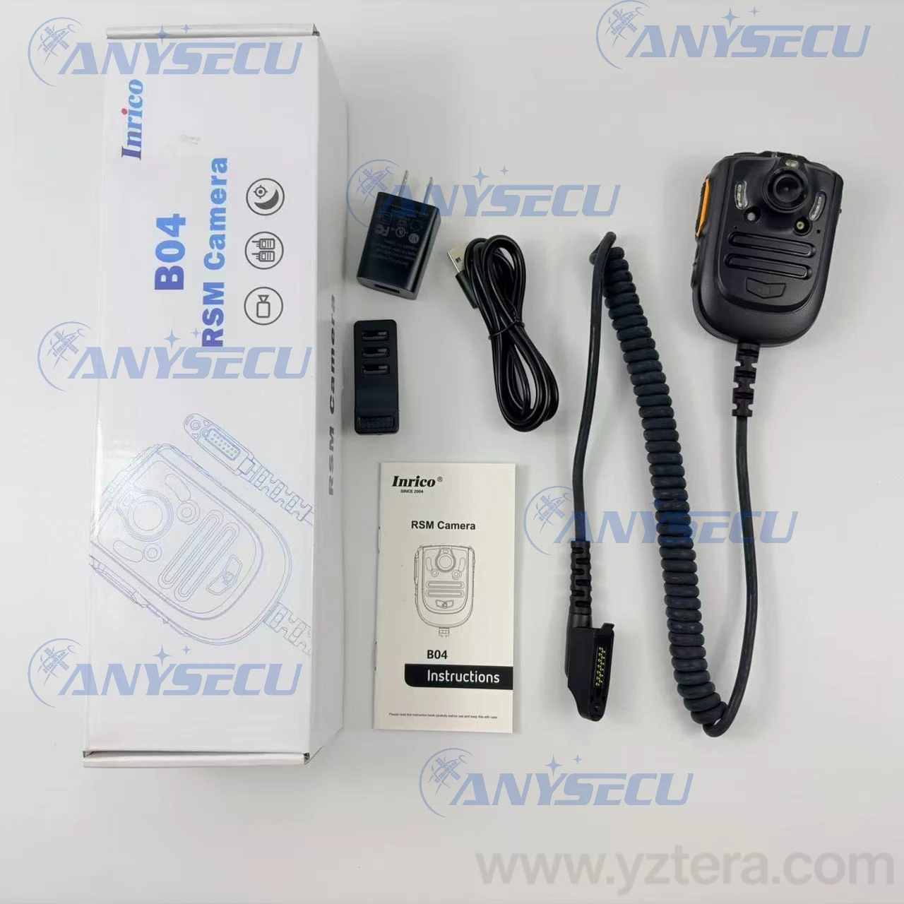 Inrico B04 Walkie Talkie Body Camera 5MP IR Night Vision PTT Speaker Mic 2000mAh Mini Portable for Two Way Radio Security Patrol