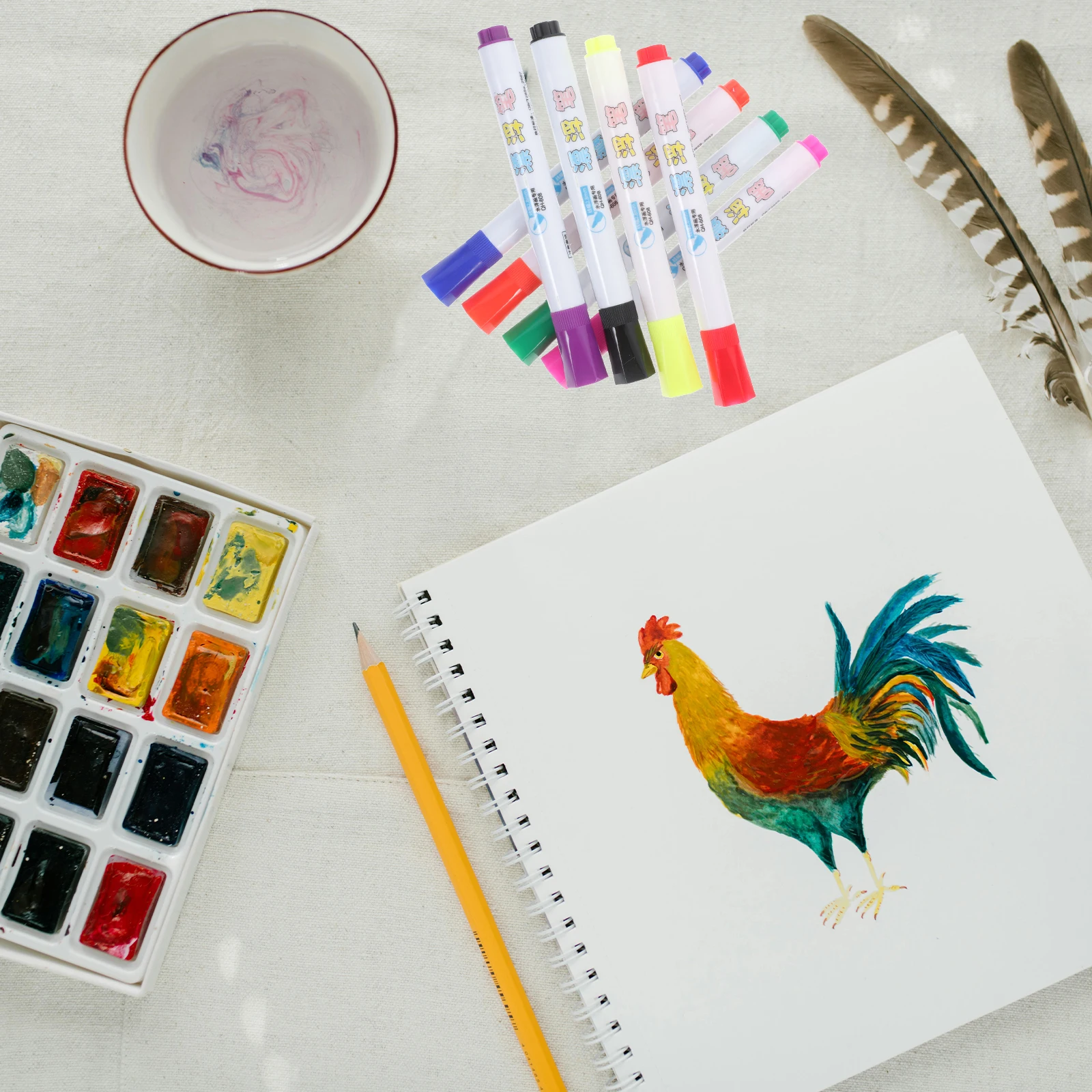 

8Pcs Water Painting Pens Floating Paint Markers Colorful Erasable Whiteboard Markers Paint Tool Water Painting Pen