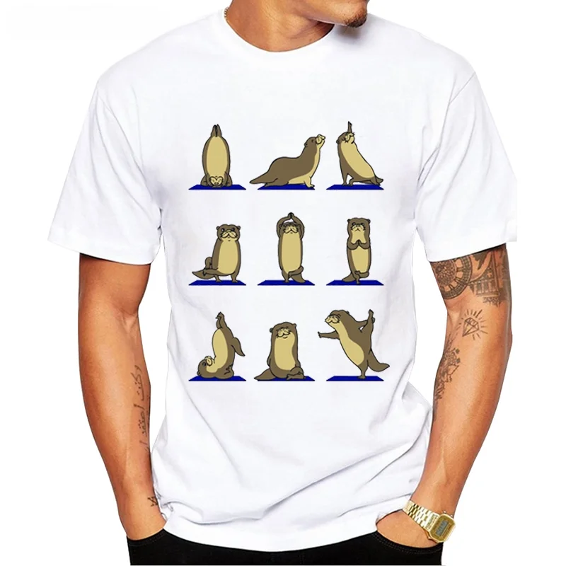 moda Dachshund Otter tasarım o-boyun erkek T Shirt kısa kollu erkek giyim TEEHUB bacak gün fransız Bulldog baskı T-Shirt