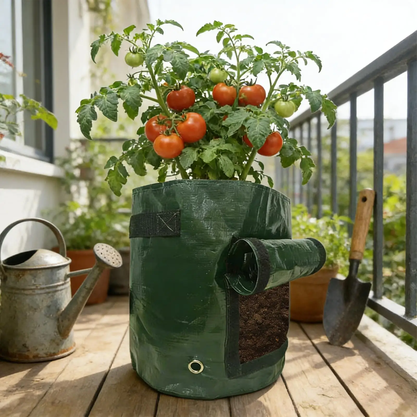 Potato Growing Containers 4 Pieces Large with Flap Handles Garden Bags to Grow Vegetables for Greenhouse Outdoor Yard Patio