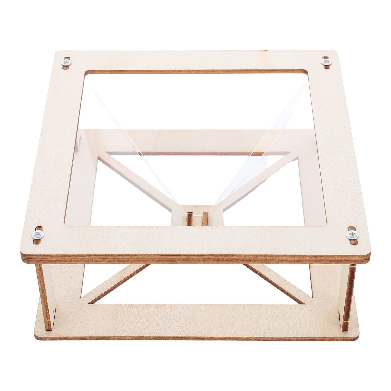 

6 Sets Handmade Holographic Projector 3d Pyramid Display Stand Prism Stands Wooden Hologram Student Projectors