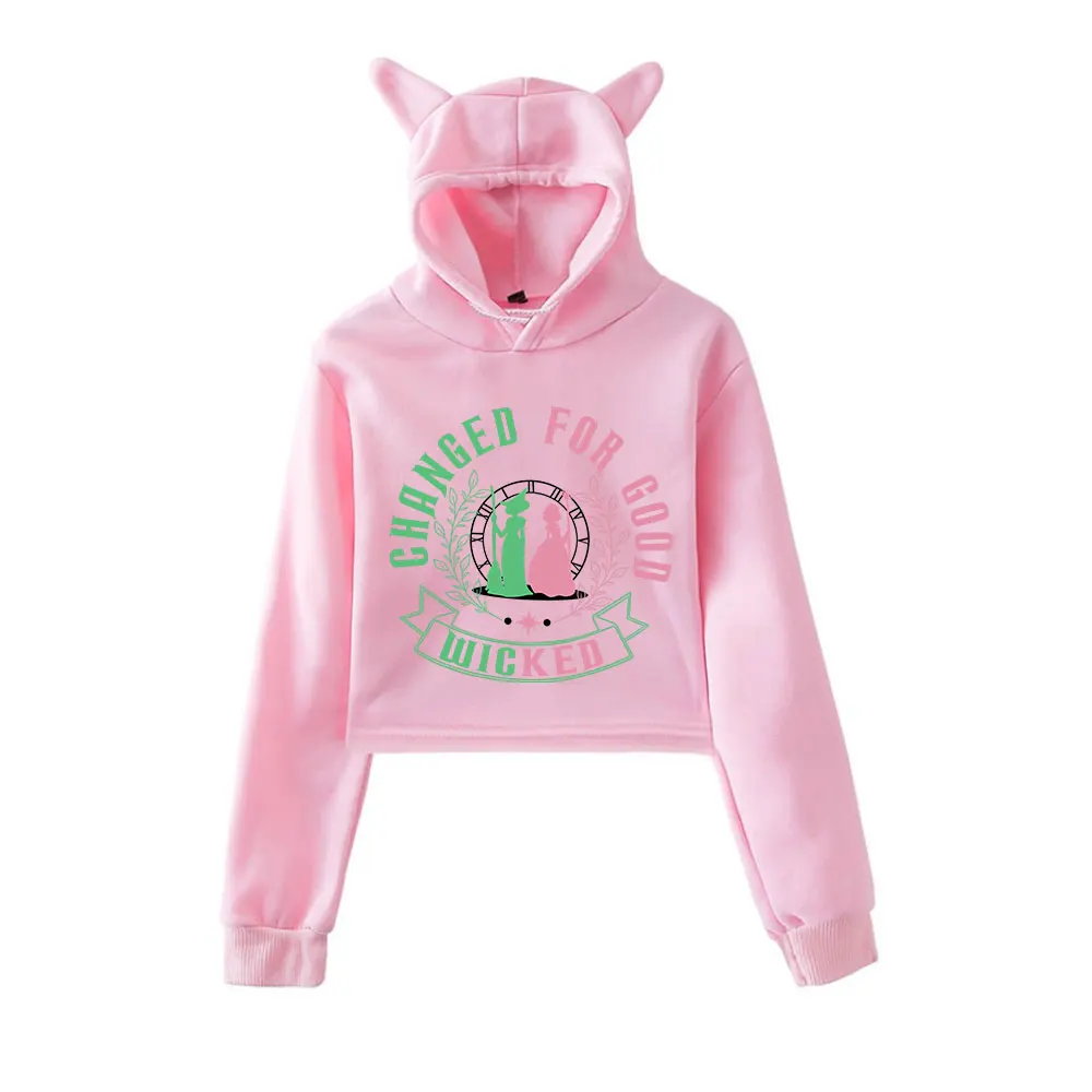 Wicked Changed For Good Vintage 90s Streetwear logo Hoodie Merch Hoodies Sweatshirts for Girls Cat Ear Crop