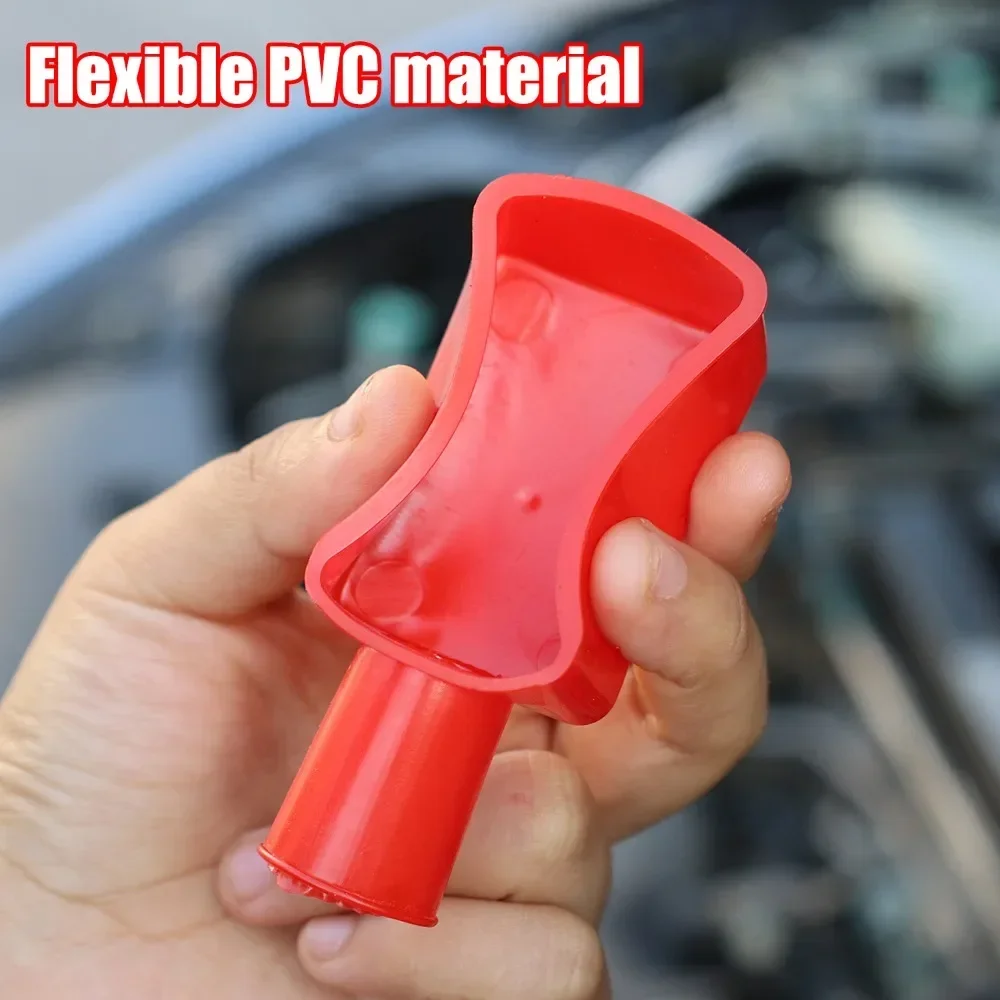 Car Battery Connector Protective Cover Soft  Flame Retardant Rubber Car Battery Positive Negative Terminal Clip Insulation Cover
