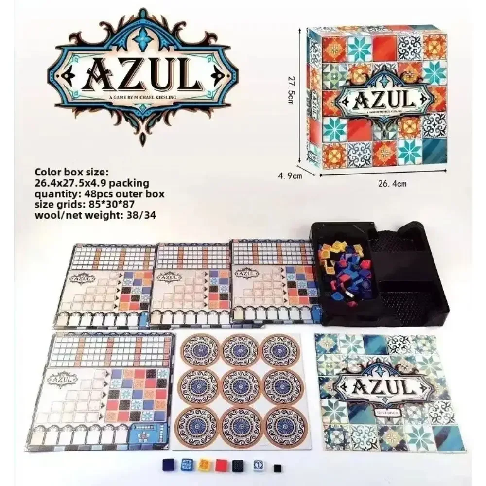 Amazon Bestseller AZUL English Version Table Game Brick Architecture Chess Board Desktop Game Cross-Border Hot Selling