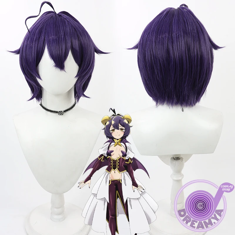 Hiiragi Utena Cosplay Wig Purple Gushing Over Magical Girls Heat Resistant Synthetic Hair Halloween Role Play Party + Wig Cap