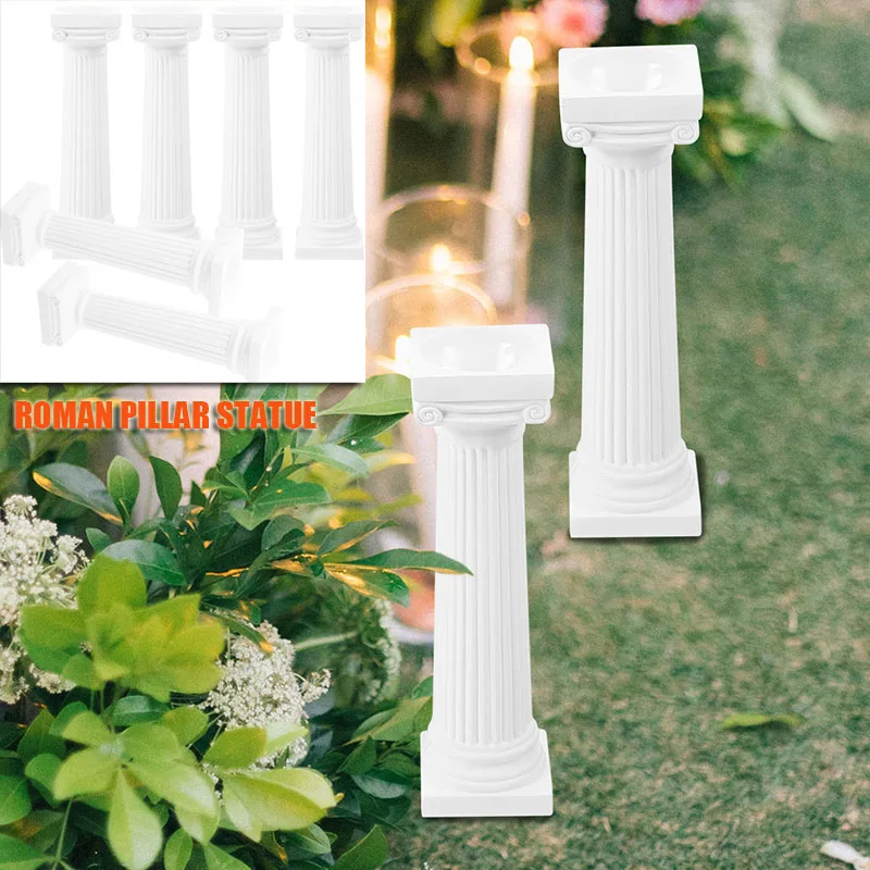 6 uds pastel columna romana decoración decoraciones de fiesta plástico para modelo cuadrado blanco pequeña estatua columnas y pilares nuevo