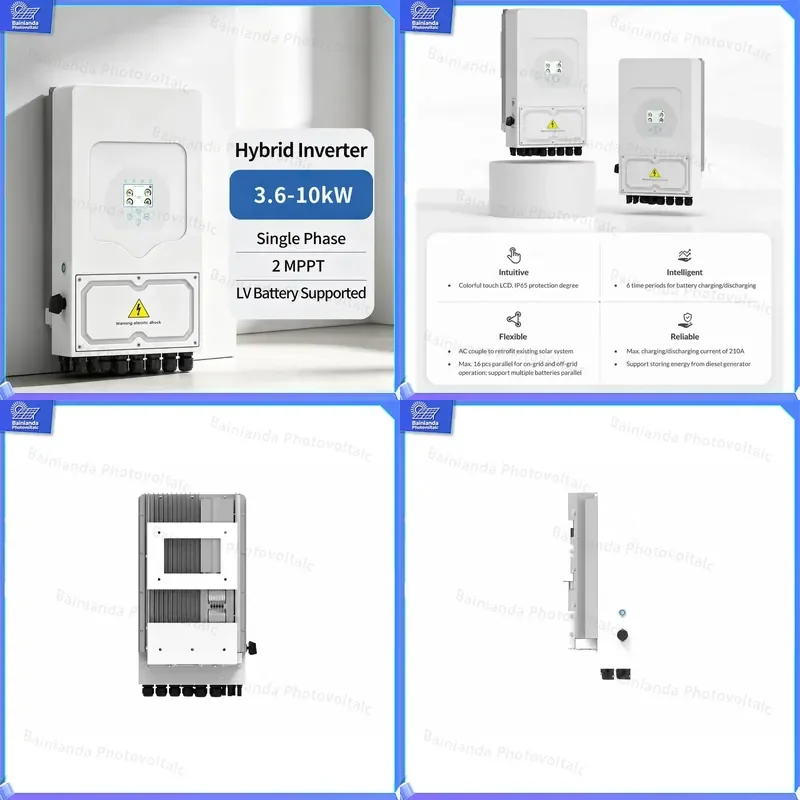 6KW Single Phase Hybrid Solar Inverter Low Voltage PV Power Converter IP65 Waterproof for Home Energy Storage Battery System