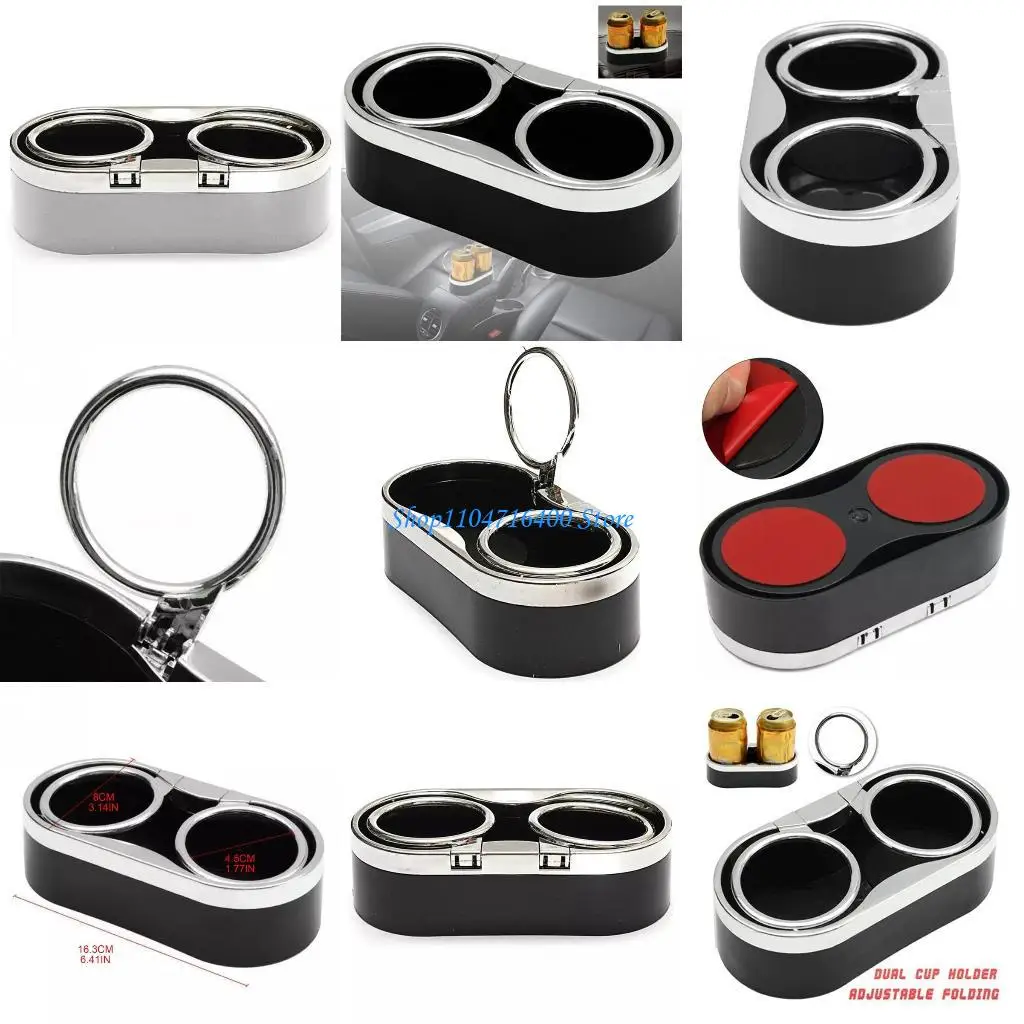 

y1gd Cup Holder Stand Multifuntional ABS Plastic Durable Car Truck Mount Dual Hole Drink Bottle Water Beverage Holder