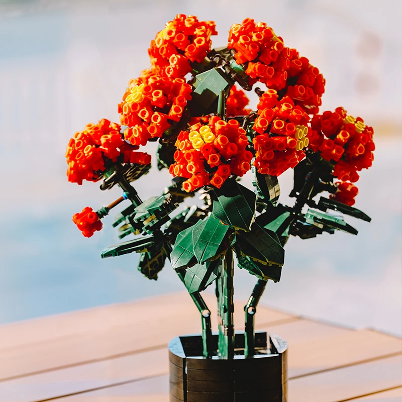 

Building blocks, biomimetic flowers, horse tassels, potted plants, bedroom decorations to enhance focus