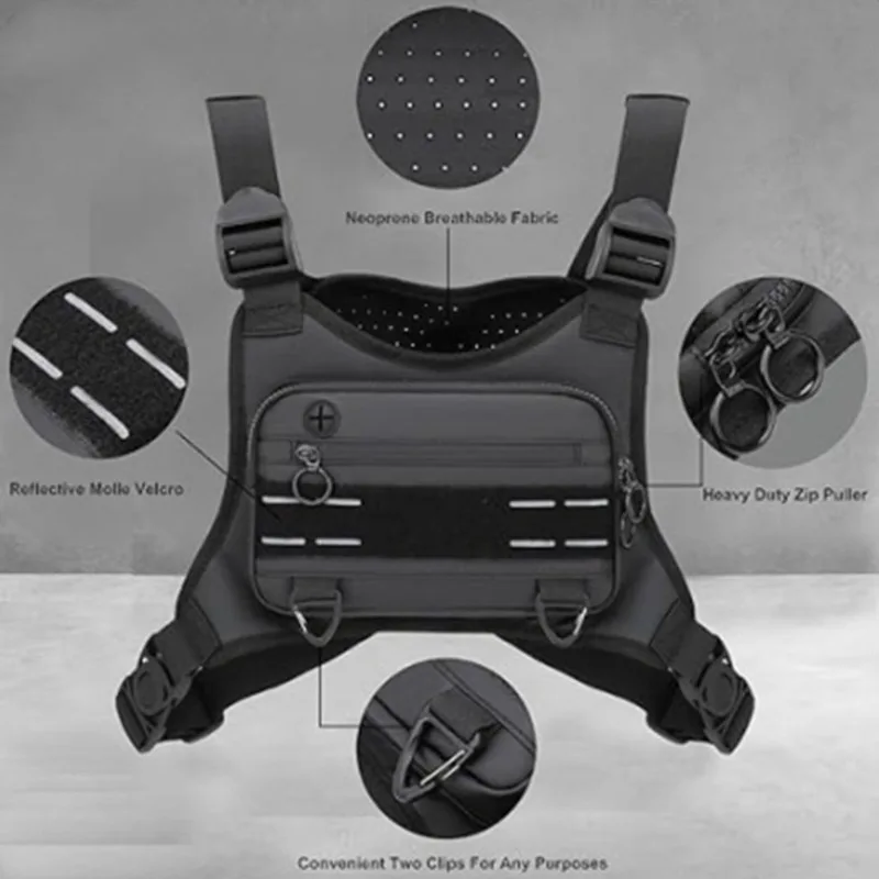 Outdoor Borsttas Voor Mannen Front  Pouch Hardloopvest Telefoonhouder Tactisch Sportpakket Wandelen Vissen Molle Camping Rugzak image 3