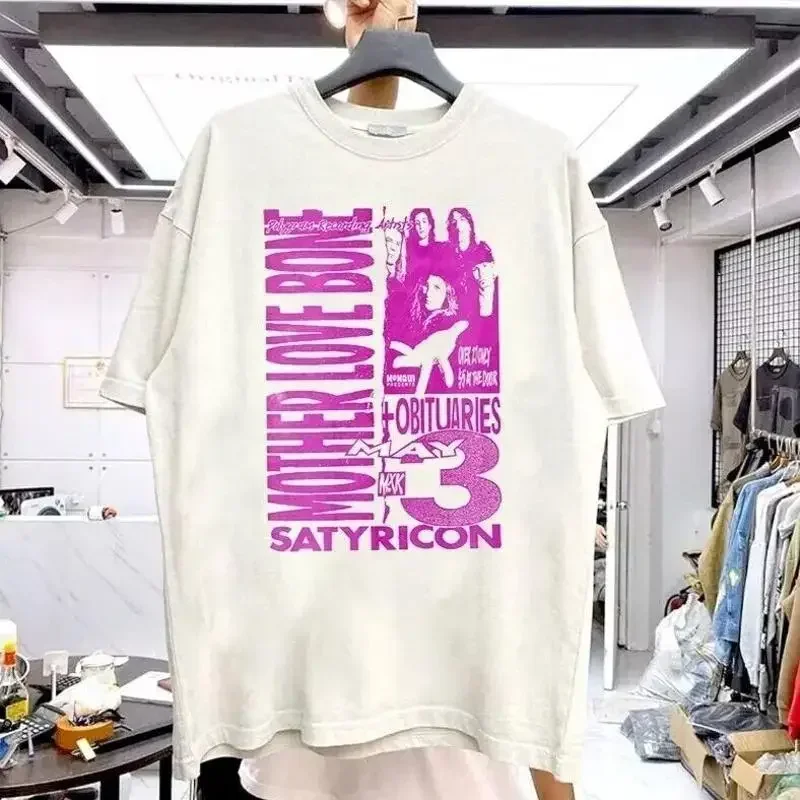Mother Love Bone Satyricon Concert Adult White T Shirt Remake S 5Xl