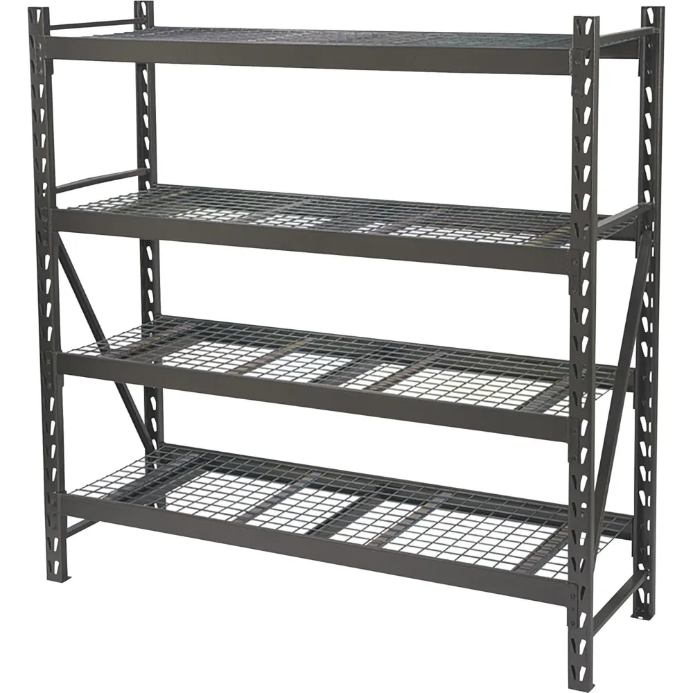 4-Tier Industrial Steel Shelving Unit, 8,000-Pound Load Capacity, Garage Storage Rack, 77