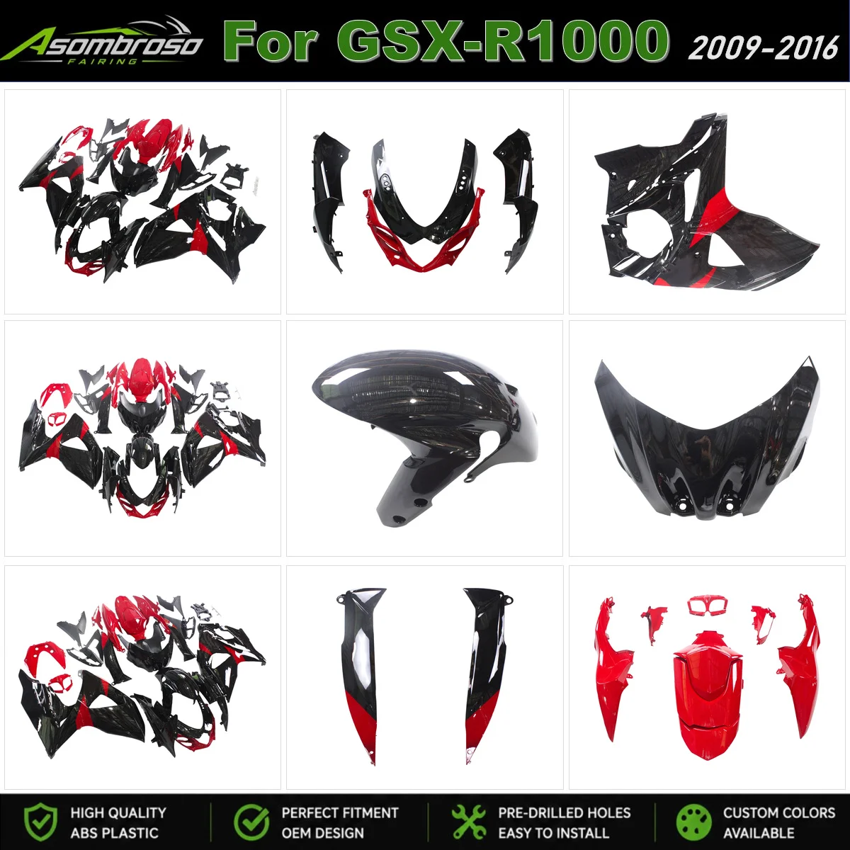 ABS Motorcycle Fairings Kits Fit For SUZUKI GSX-R1000 K9 2009 2010 2011 2012 2013 2014 2015 2016 Custom Aftermarket Plasitc Body