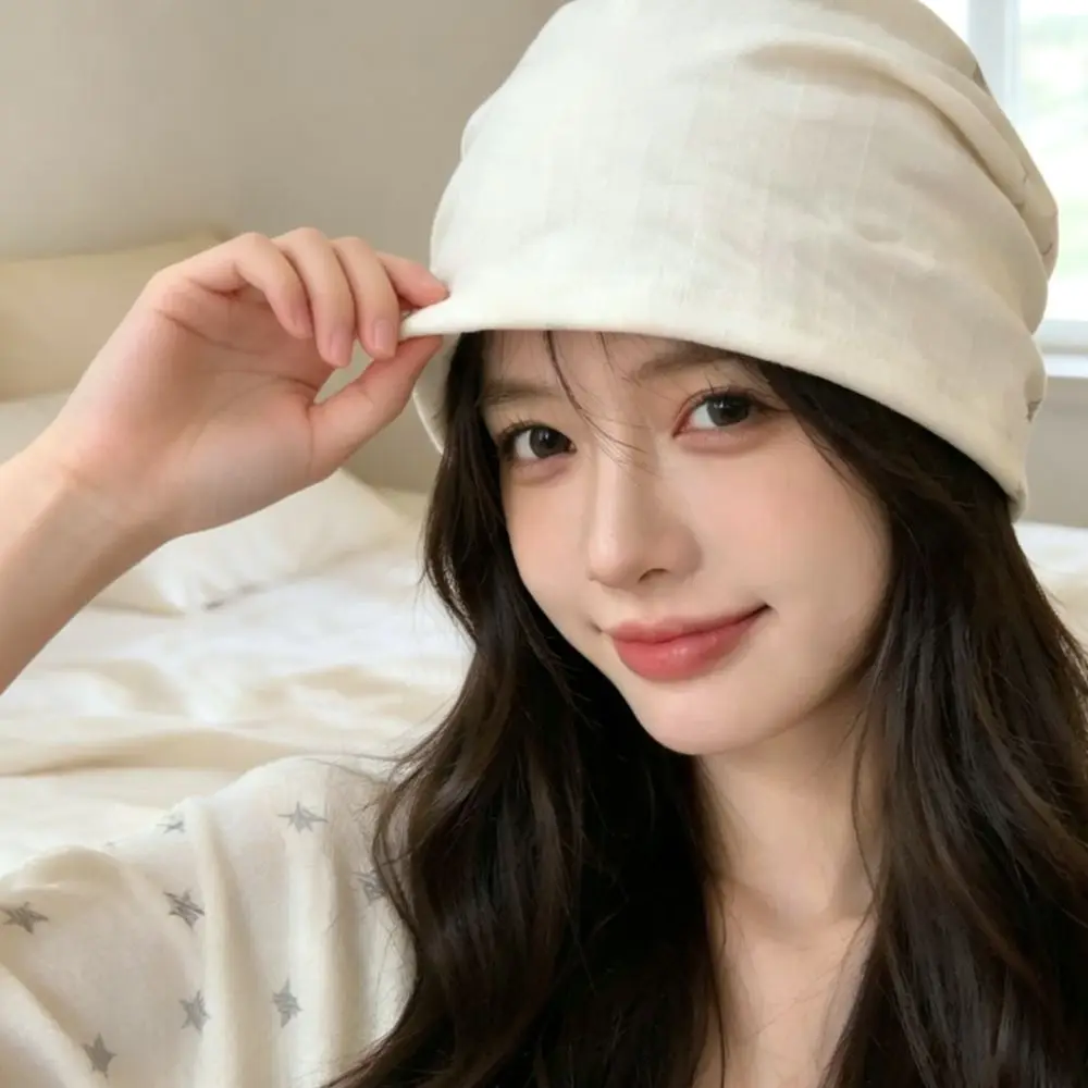 Comfortable Nursing Hat Cute Bear Design Cotton Bonnet Breathable Warm Postpartum Headwear Soft Elastic Cap For Women Autumn