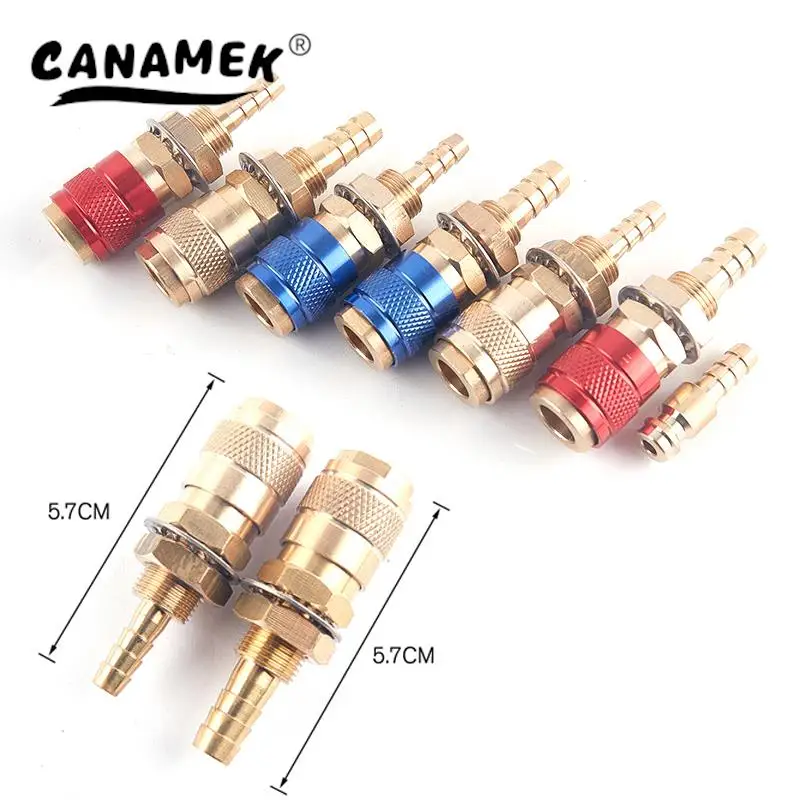 1PCS Water Cooled Gas Adapter Quick Connector For TIG/MIG Welding Torch Plug M6/M8 Brass Thread Connector