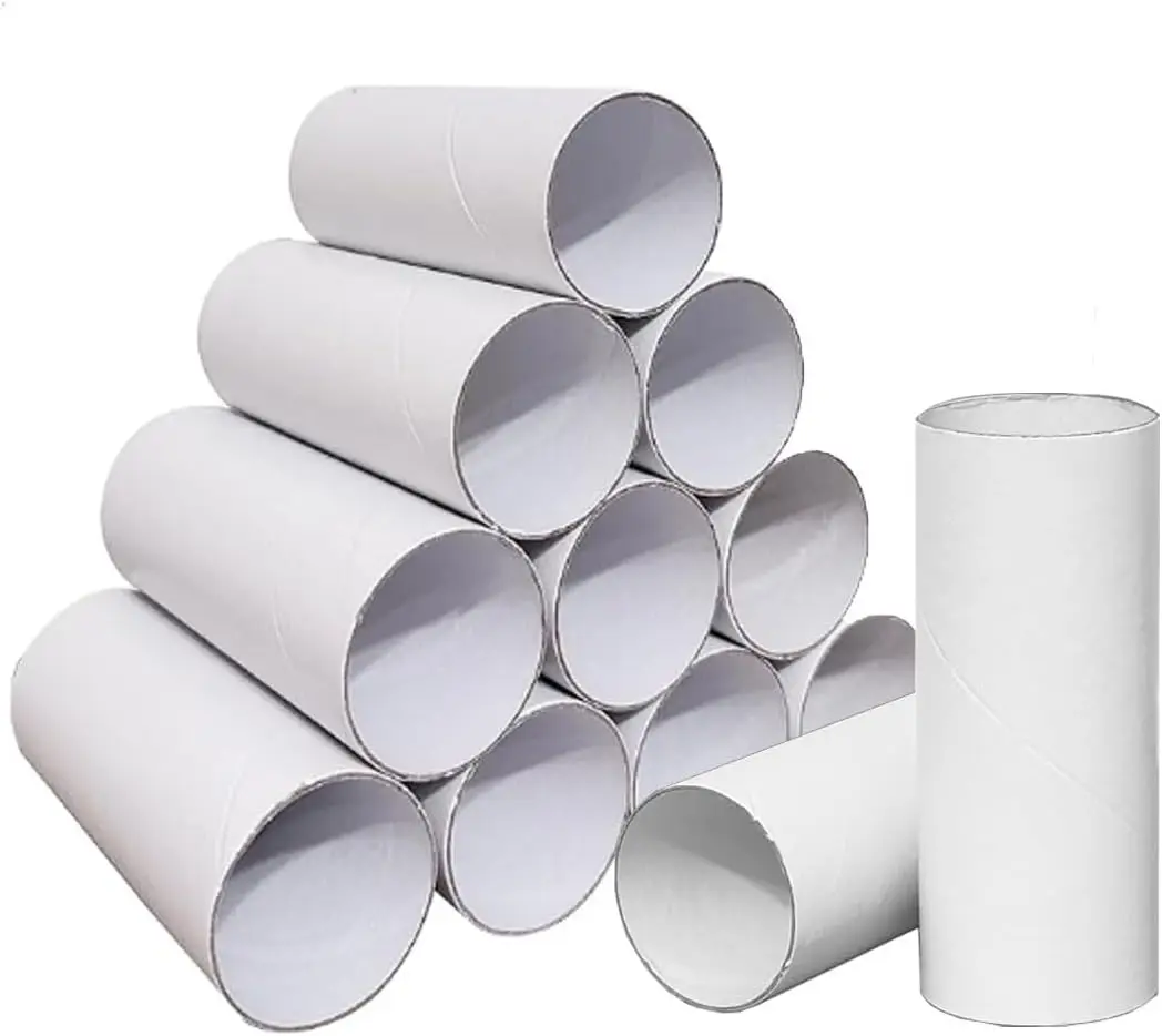 

24 Pack White Cardboard Craft Tubes, 1.57x3.9in Kraft Paper Rolls for DIY Projects