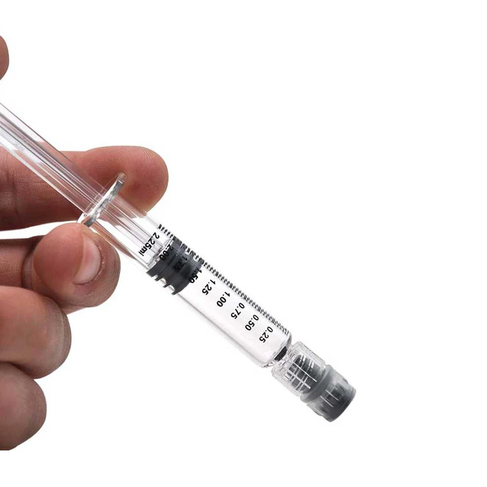 

1ml/2.25ml/3ml/5ml Glass Syringe Luer Lock Syringe Borosilicate Glass Prefillable Syringe Optional Capacity
