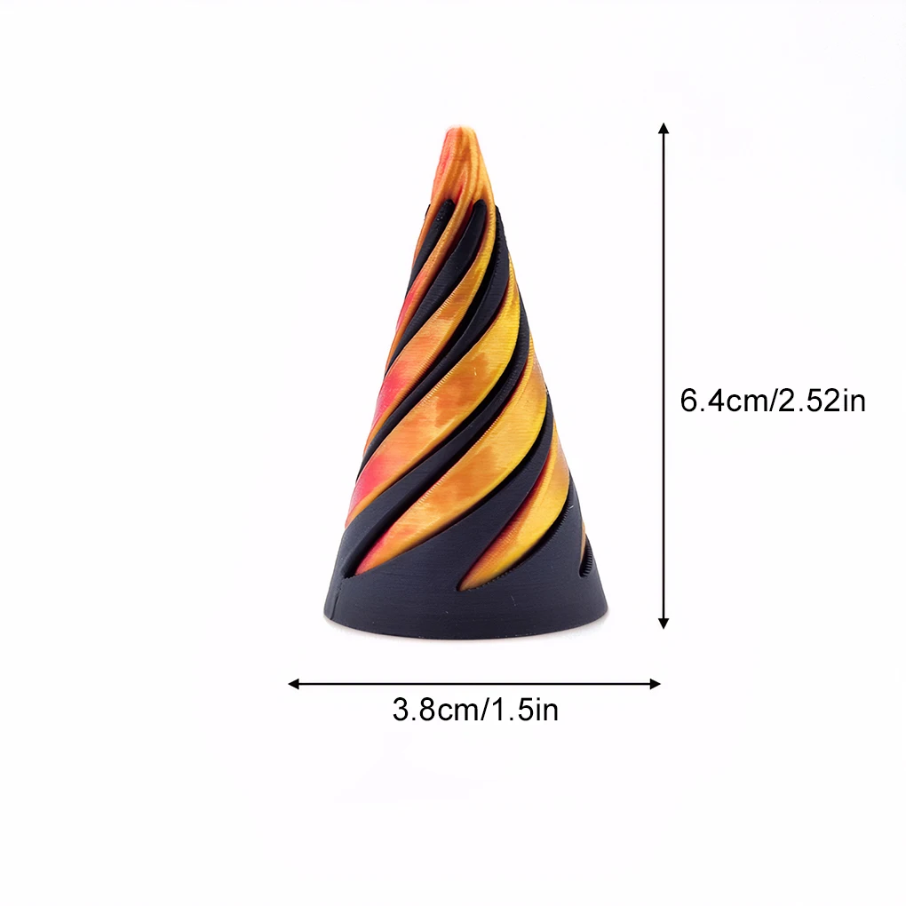 3D Printed Spiral Cone Toy Impossible Pyramid Fun Spiral Fidgets Toy Impossible Cone Mini Vortex Thread Illusion Children Toys